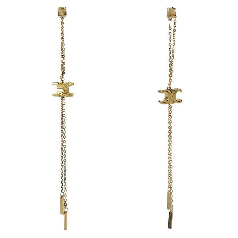 Celine Triomphe Lariat Gold Plated Ladies 6.6g Earrings