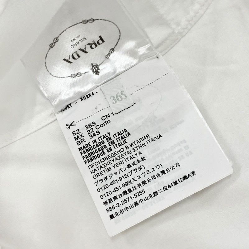 Prada Poplin Dress Cotton White Triangle Logo Set Suit