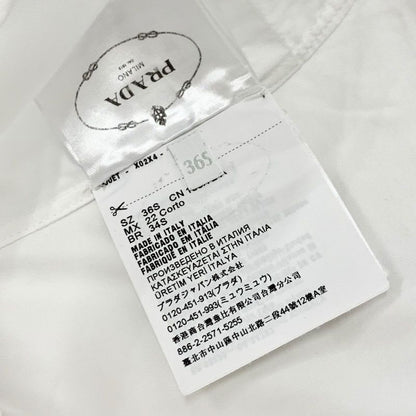 Prada Poplin Dress Cotton White Triangle Logo Set Suit