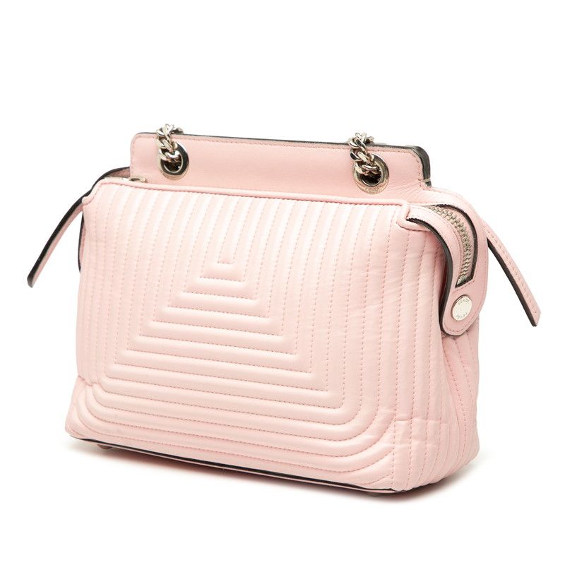 Fendicom Click Chain Shoulder Bag 8bn299 Pink Leather Women Fendi