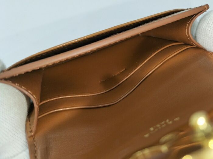 Celine Triomphe Card Case Leather Brown