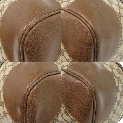 Gucci Old Gucci GG Plus Sherry Line 001 25 424 GG Supreme Brown Boston Bag 1092
