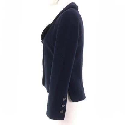 CHANEL P42610v18196 Wool Rhinestone Coco Mark Button Jacket Navy 38 Garmented