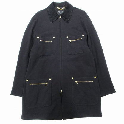 Gucci Tom Ford Period Vintage Gold Button Suede Switching Knit Jacket Outerwear