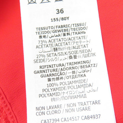 Gucci 2020 633322 100% Silk Sheer Long Sleeve Blouse Top With Rhinestones Red