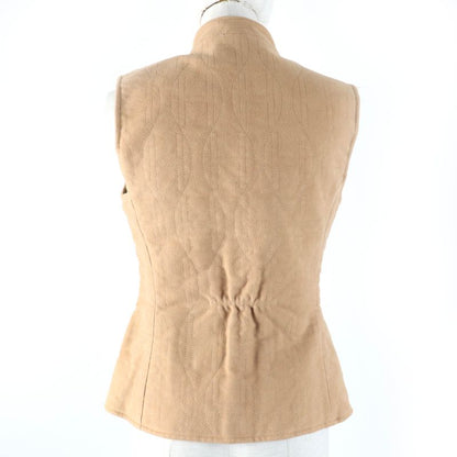 Hermes 100% Cotton Serie Button H Motif Padded Zip Up Padded Vest Beige 36 Made