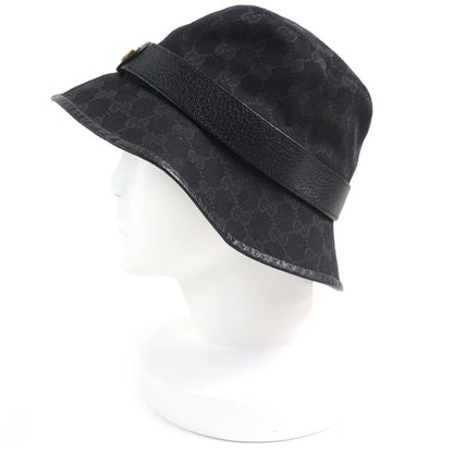 Gucci 576587 Logo Hardware GG Canvas Bucket Hat Black L 59cm (23.23in) Hat