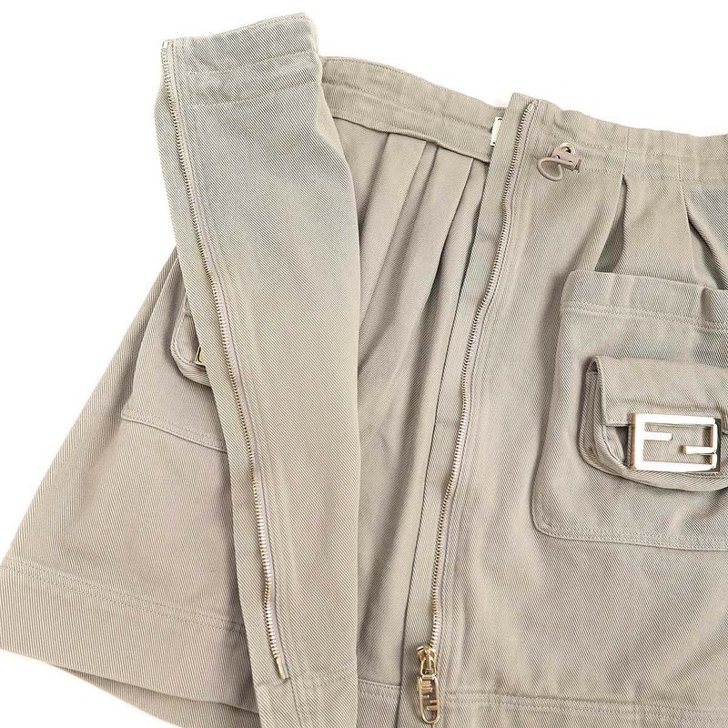 Fendi 22aw Baguette 25th Anniversary Cotton Drill Skirt Fq7439 Am34 Beige 38