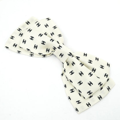 Chanel Valletta Aaa821 Ribbon White Logo COCO Silver-hardware Hair