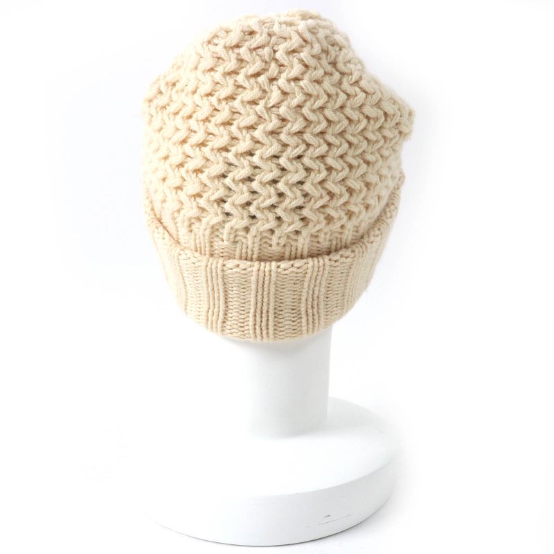 CHANEL Sports 100% Cashmere Coco Mark Plate Knit Hat Knit Cap