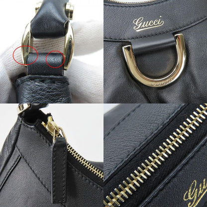 Gucci Handbag 190525 Abbey Leather Black Gold Hardware Shoulder One Shoulder