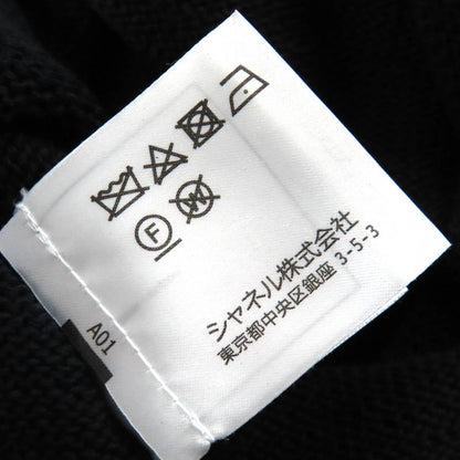 CHANEL P58547 100% Cotton Clear Coco Mark Button Openwork V-neck Knit Dress