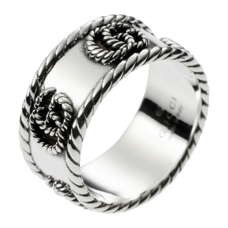 Gucci Ring Double G Silver Black