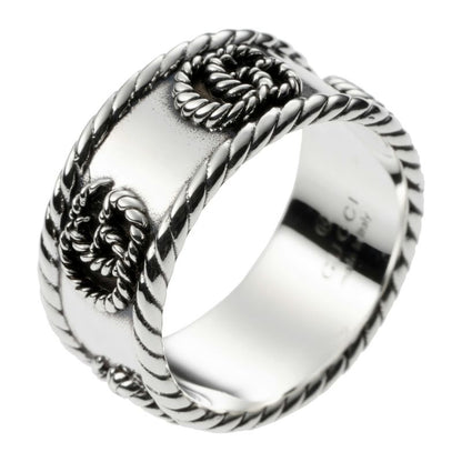 Gucci Ring Double G Silver Black