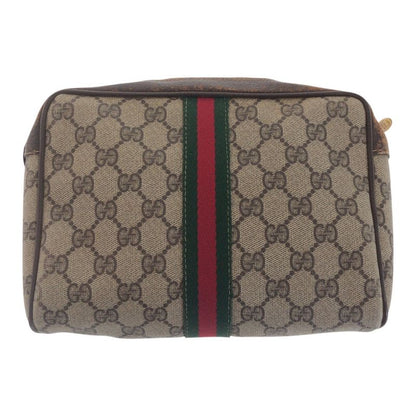 Gucci Vintage Sherry Line Old Gucci Beige Gold Hardware GG Supreme Canvas/leathe