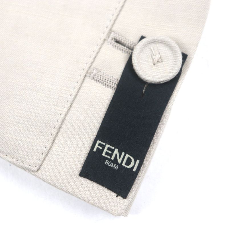  Fendi 2021 Fj0657 41% Linen Peaked Lapel Logo Embroidery Single Jacket