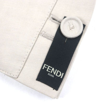  Fendi 2021 Fj0657 41% Linen Peaked Lapel Logo Embroidery Single Jacket