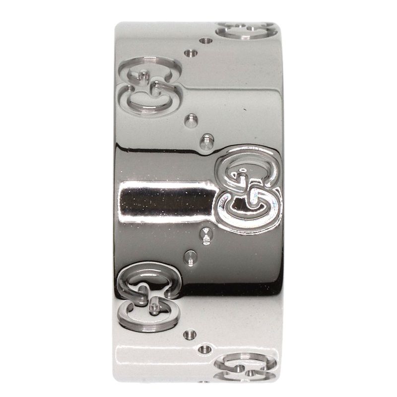 Gucci GG Icon Wide #13 Ring - 18K White Gold Ladies