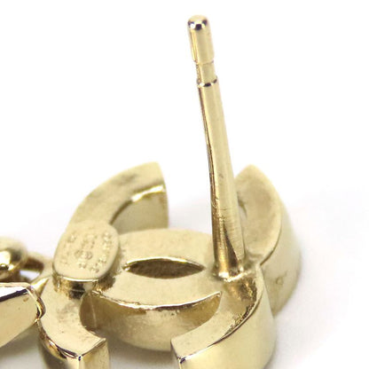 Chanel Earrings Coco Mark Metal Rhinestone Gold Plated Star Accessories Ladies