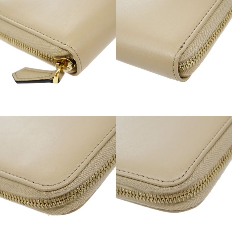 Fendi Long Wallet Round Zipper Wallet Beige 30ka959
