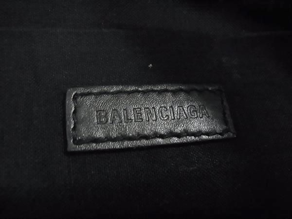 Balenciaga 373834 Navy Clip M Canvas Clutch Bag Second Bag Beige