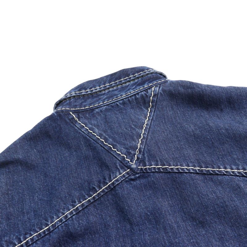 Bottega Veneta 21SS 659272 Lyocell Oversized Cropped Denim Shirt Indigo Blue 46