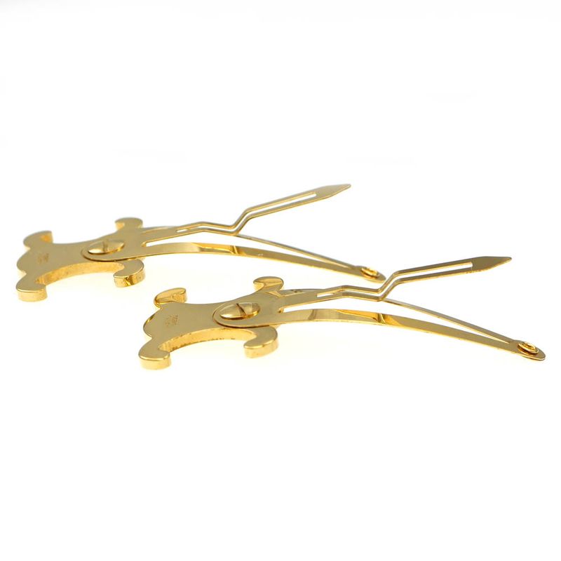 Celine Snap Hair Clip Set Of 2 46z656bsl 35OR Gold Color Hair Accessory