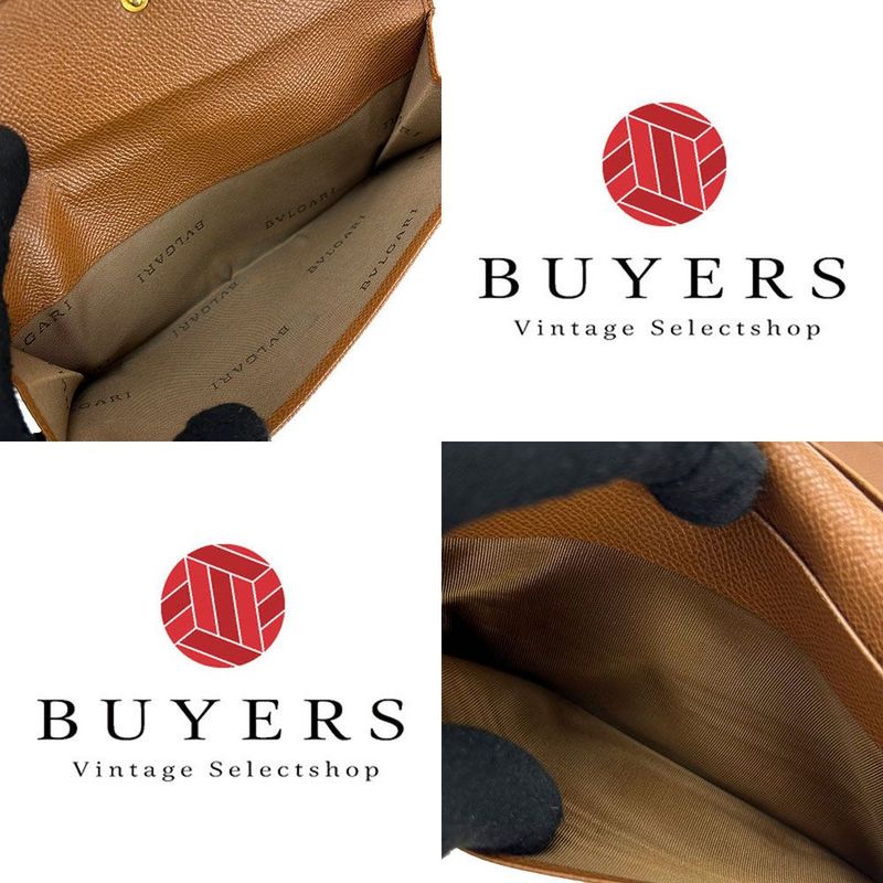 Bvlgari W Hook Long Wallet Long Wallet Bvlgari Leather Brown Small Everyday