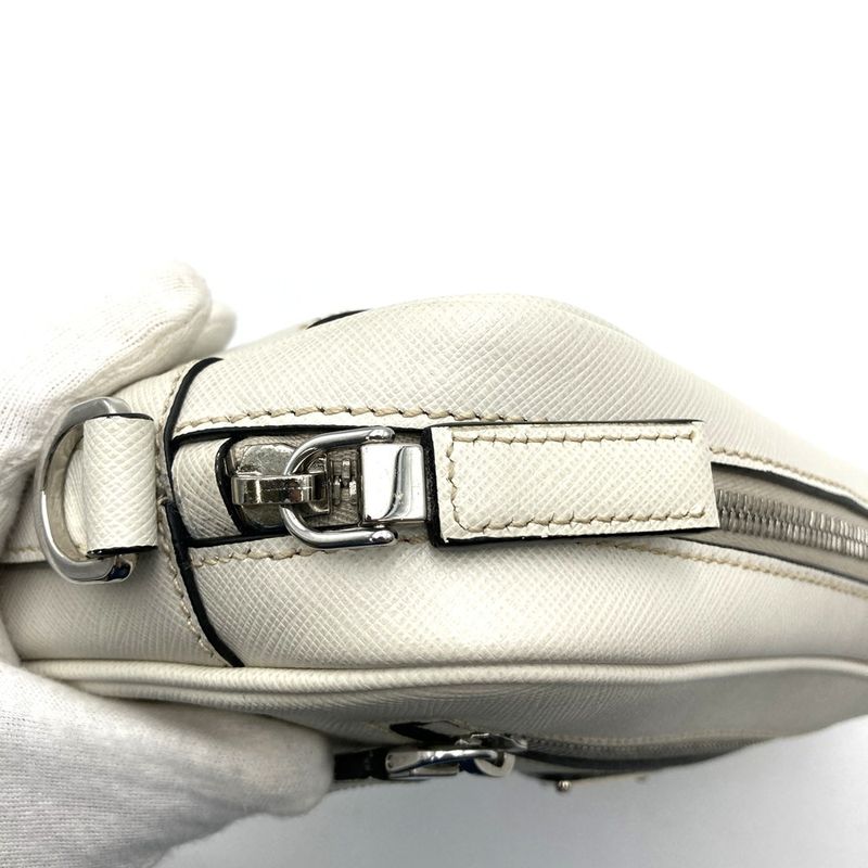 Prada 2vh063 Shoulder Bag Saffiano White Leather Women Men Fashion