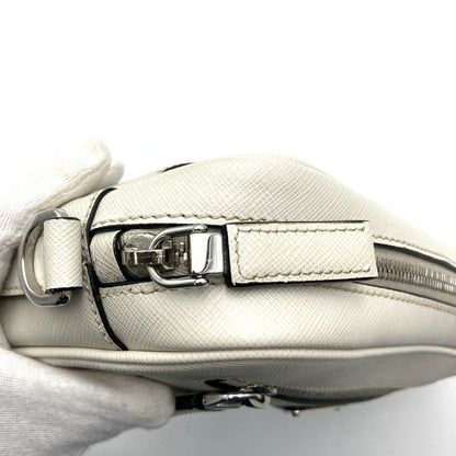 Prada 2vh063 Shoulder Bag Saffiano White Leather Women Men Fashion