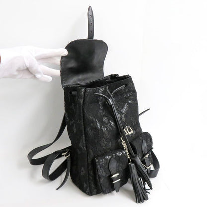Saint Laurent Rucksack Festival Backpack 421943 Lace Black Fringe