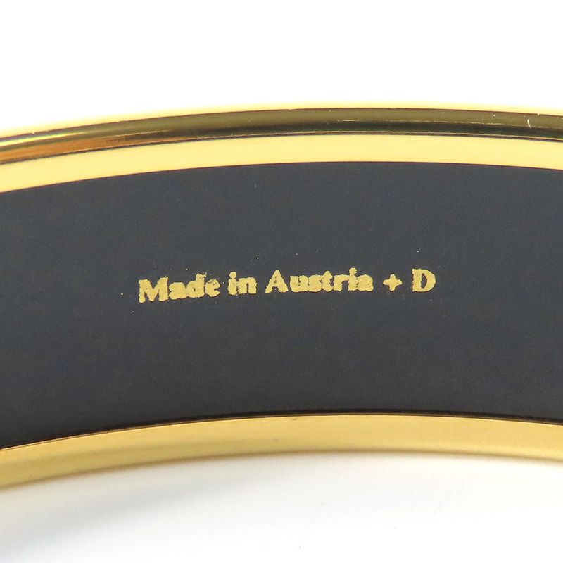 Hermes Bangle Emile Metal Enamel Red Multicolor Gold Hardware Accessories