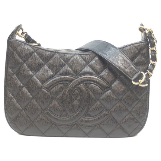 Chanel A20993 No 7 Black Caviar Skin Ghardware One Shoulder Bag Handbag Black