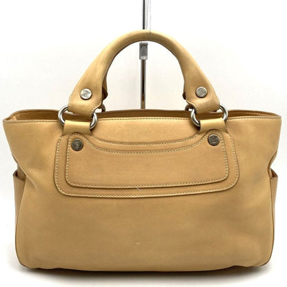 Celine CE00 13 Boogie Bag Handbag Beige Leather Women Men Fashion