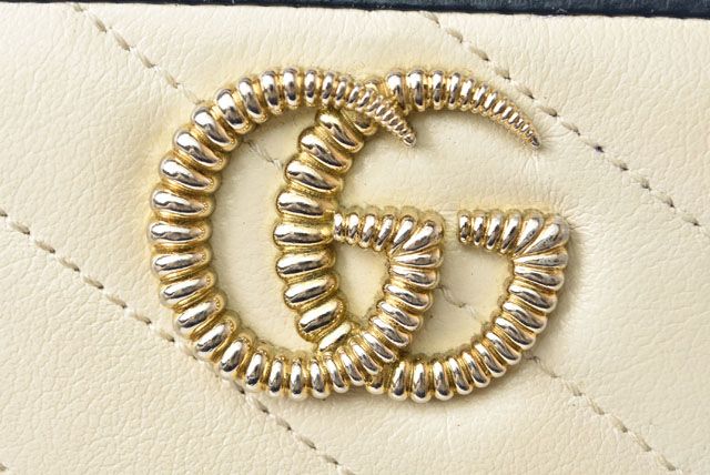 Unused Gucci Wallet Long Wallet GG Marmont GG Marmont White Navy 573810