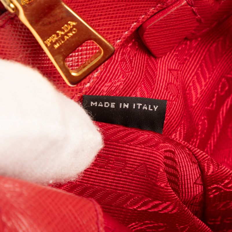 Prada Galleria Tote Red Saffiano Leather A