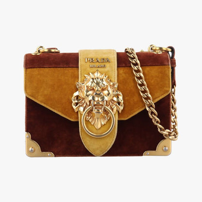 Prada Caye Lion Head Yellow And Brown Velour 1bd089110