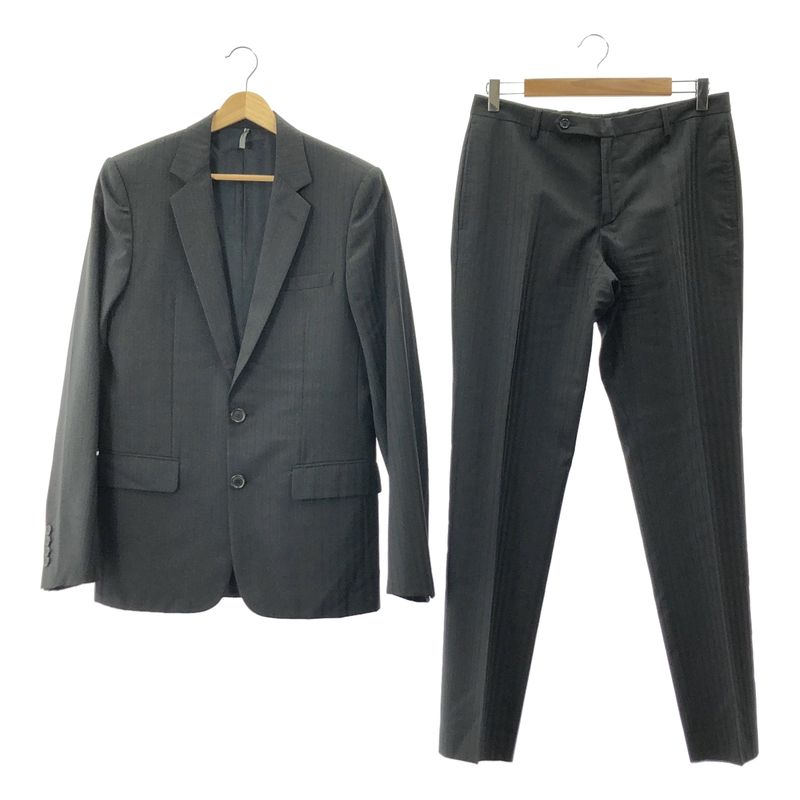 Dior Homme - 2007ss - Setup - Shadow Stripe Single Tailored Jacket Slacks And