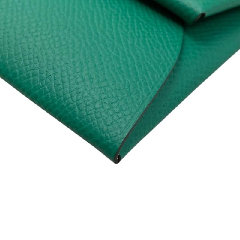 Hermes Coin Case Bastia W Engraved Verso Vertigo Jeanne Milton Green Yellow