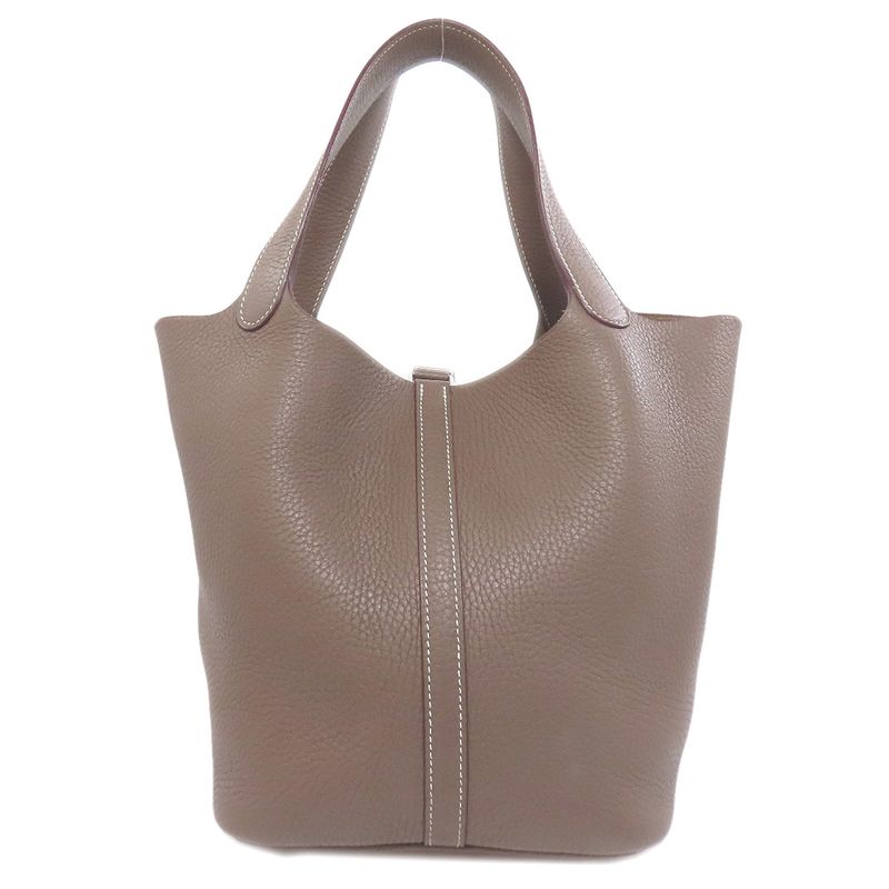 Hermes Picotin Lock MM Etope Silver Hardware Handbag Taurillon Women