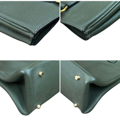 Hermes Handbag Green Taurillon Cles Mance Leather Green