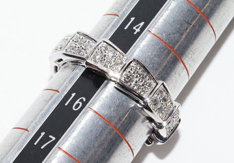 Bulgari Ring 18K White Gold Diamond Serpenti Viper Ring An857940