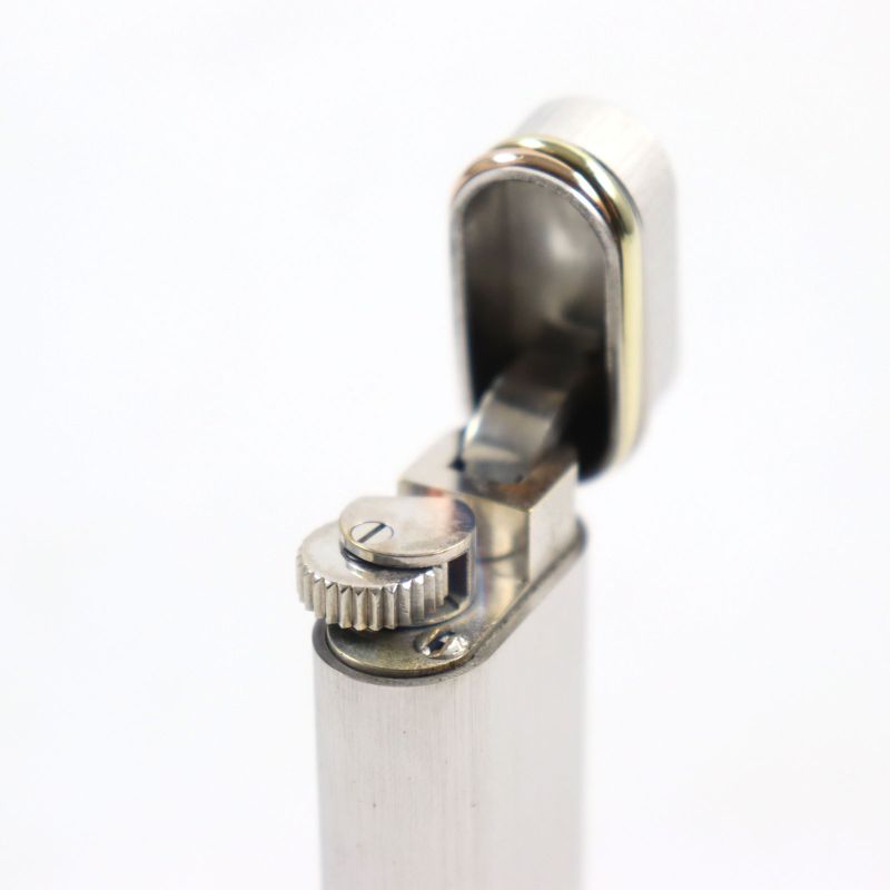 Cartier Trinity New Shape Oval Roller Lighter Silver Gold Swiss Made Ignition