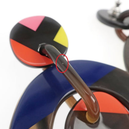 Hermes Amulet Lacquer-gm Earrings Buffalo-horn Multicolor-svhardware