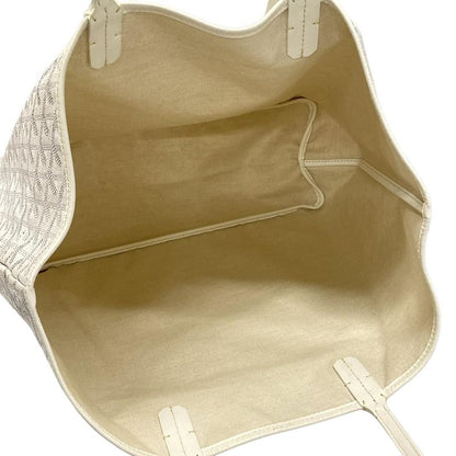 Goyard Tote Bag Saint Louis PM White Leather