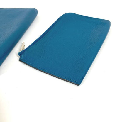 Hermes Coin Case Remix Duo Leather Blue
