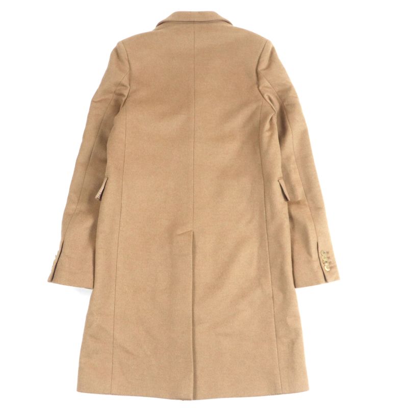  Gucci 23AW 753089 100% Camel Hair City Label Logo Buttons Single Chester Coat