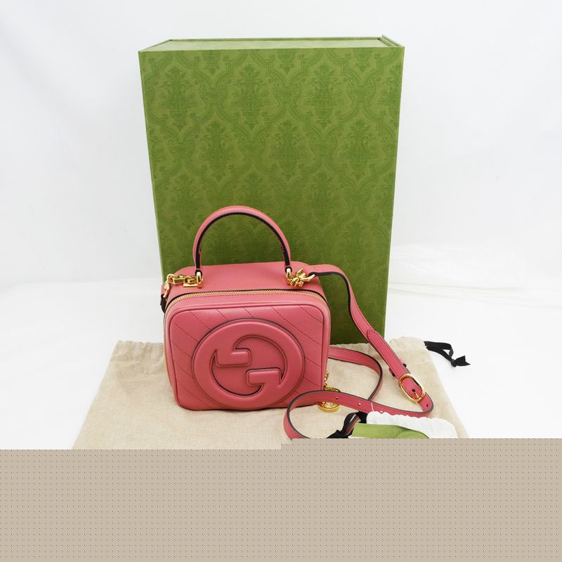 Gucci Blondie 2WAY Top Handle Bag Pink 744434 Leather Shoulder - Women's