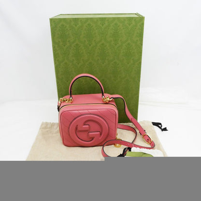 Gucci Blondie 2WAY Top Handle Bag Pink 744434 Leather Shoulder - Women's