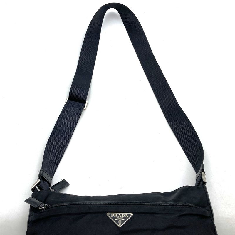 Prada Shoulder Bag Crossbody Black Nylon Women Men